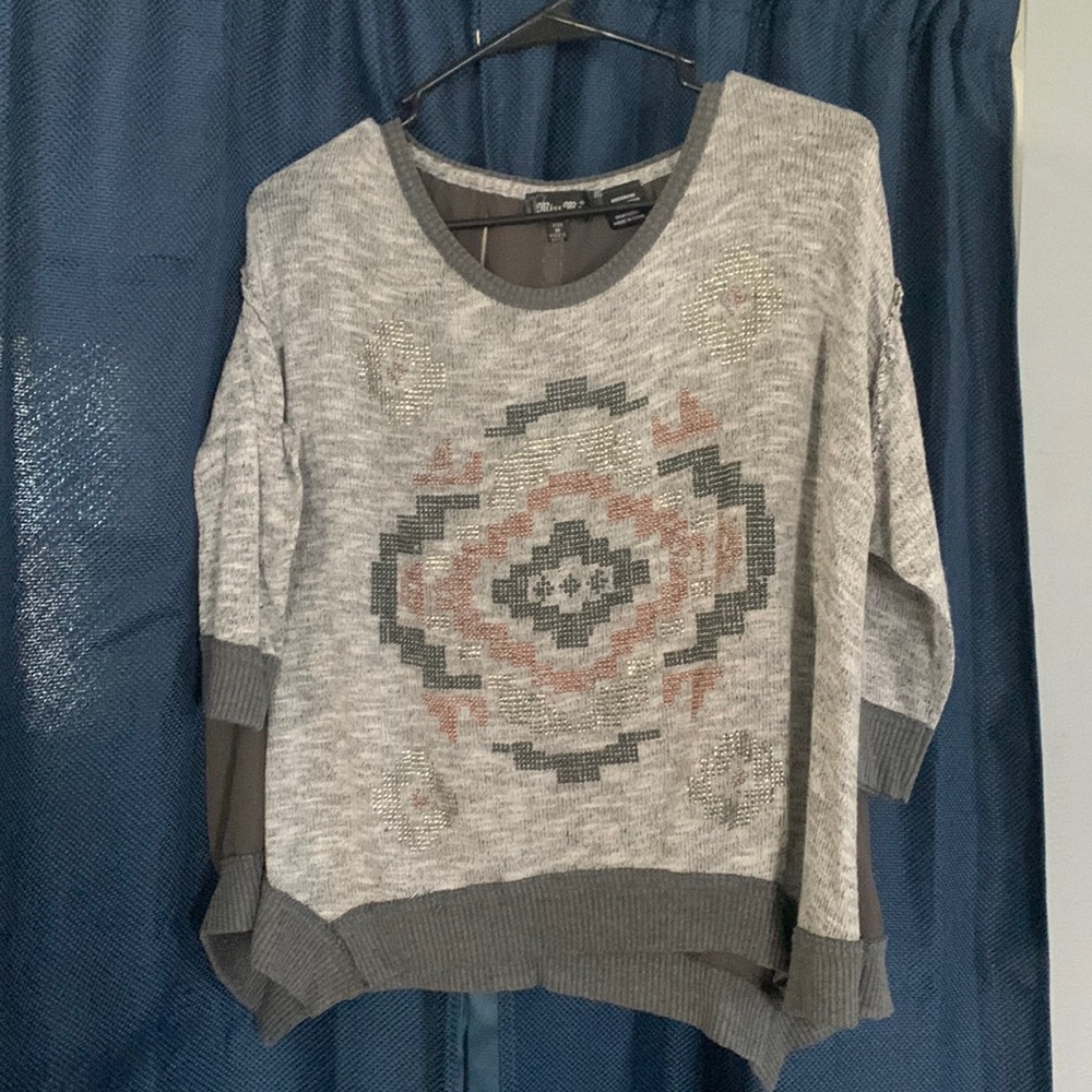3/4 sleeve miss me shirt